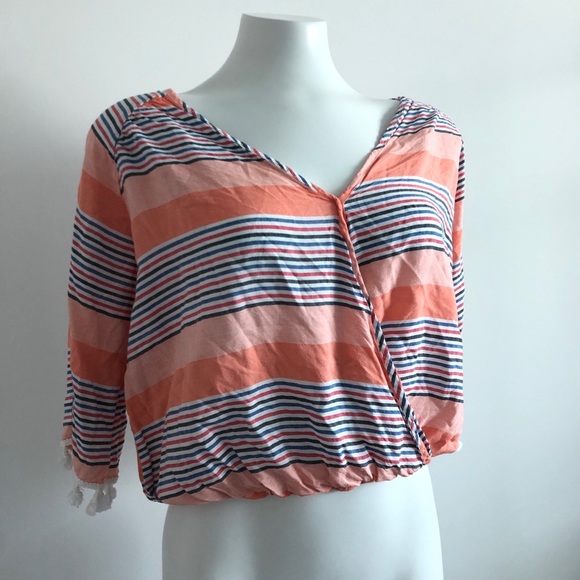 Lavender Field | Striped crop top | Tassels | M - Picture 2 of 7